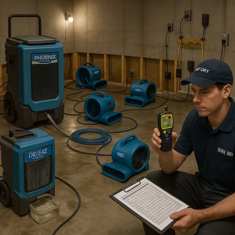 Structural Drying and Dehumidification process in Creston, IA